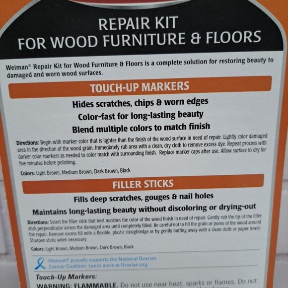 Weiman Wood Furniture Floors Repair Restore Kit Hide Scratches Chips Worn Edges - Picture 5 of 6